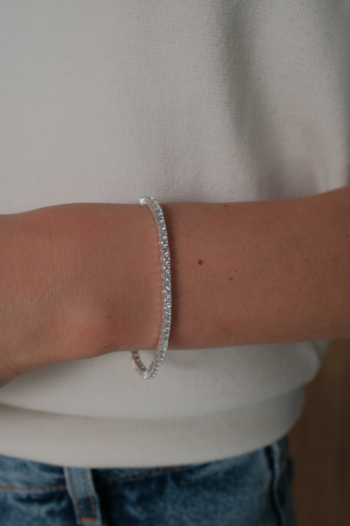 ZAFINO 7739 Dani Tennis Bracelet - Silver - 16.5cm Silver bracelet with clear stones