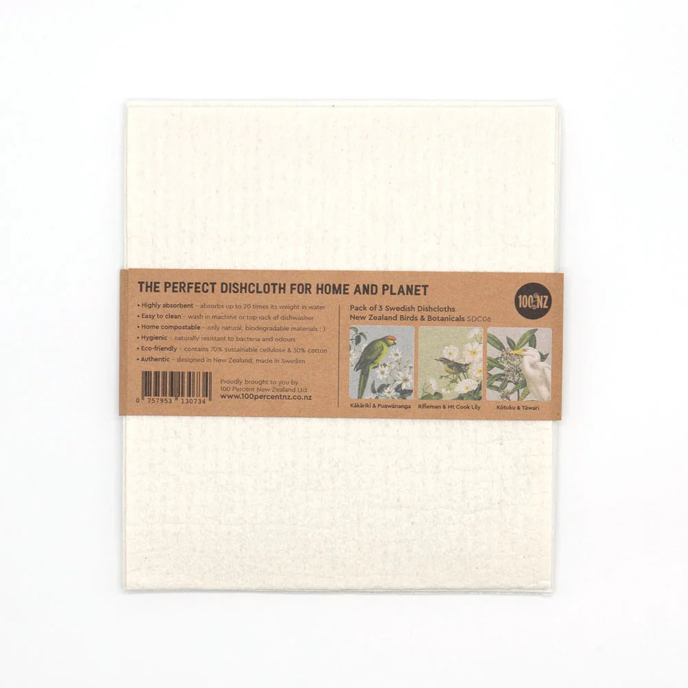 Swedish Dishcloths - Birds & Botanicals + 100%NZ