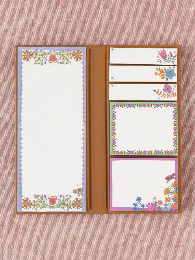Natural Life Sticky Note Book - Folk Flower