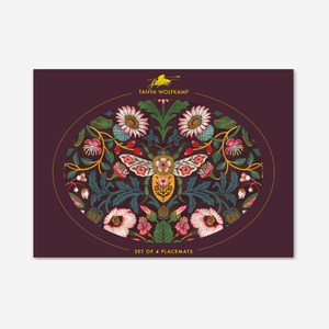 Tanya Wolfkamp Oval Placemat set of 4 - Damask