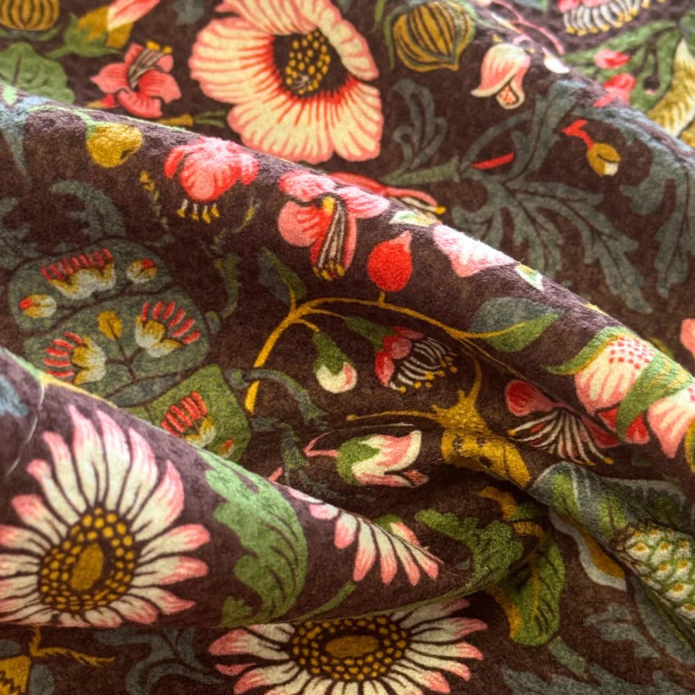 TANYA WOLFKAMP Tea Towel - Damask Decorative poster with floral and insect pattern
