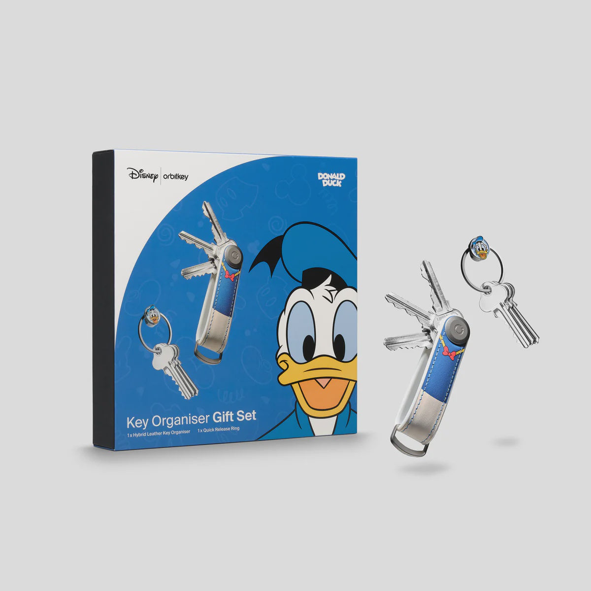 Orbitkey Disney Donald Duck Hybrid Leather Key Organiser + Ring v2 Kit Set