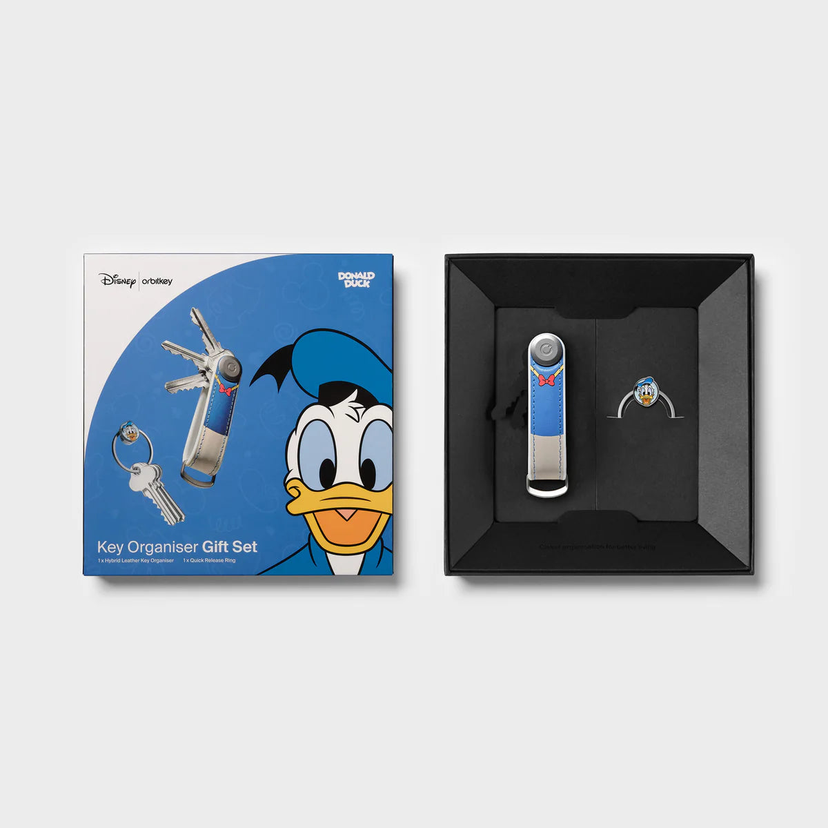 Orbitkey Disney Donald Duck Hybrid Leather Key Organiser + Ring v2 Kit Set