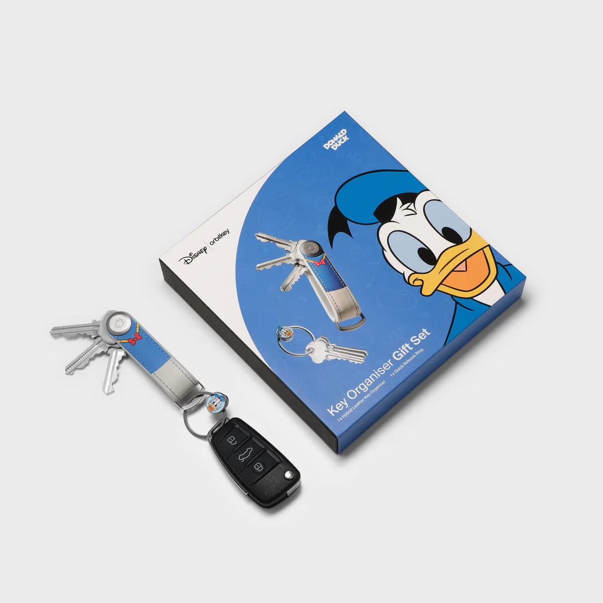Orbitkey Disney Donald Duck Hybrid Leather Key Organiser + Ring v2 Kit Set
