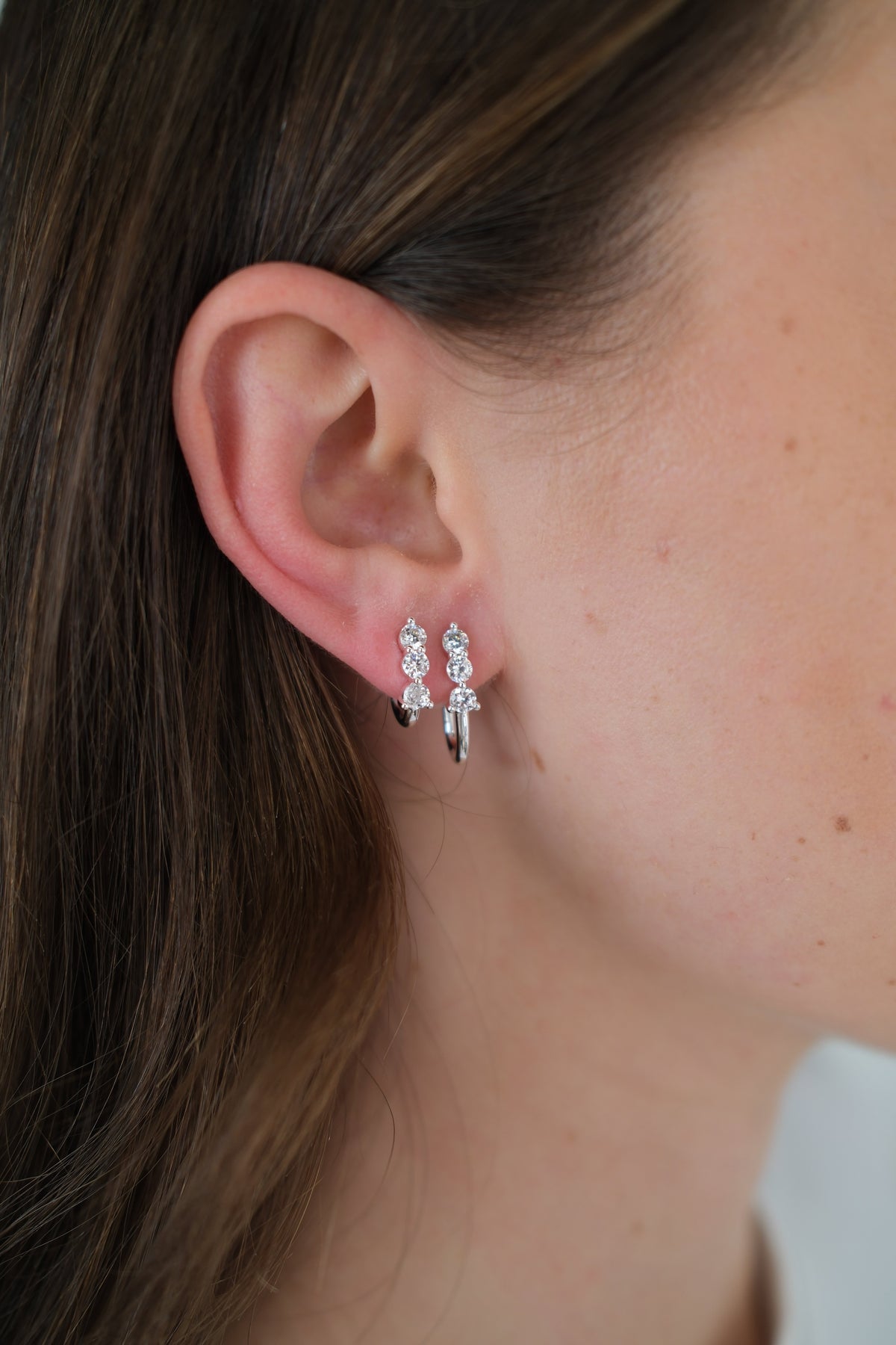 ZAFINO 8156 Mara Huggie - Silver Earrings