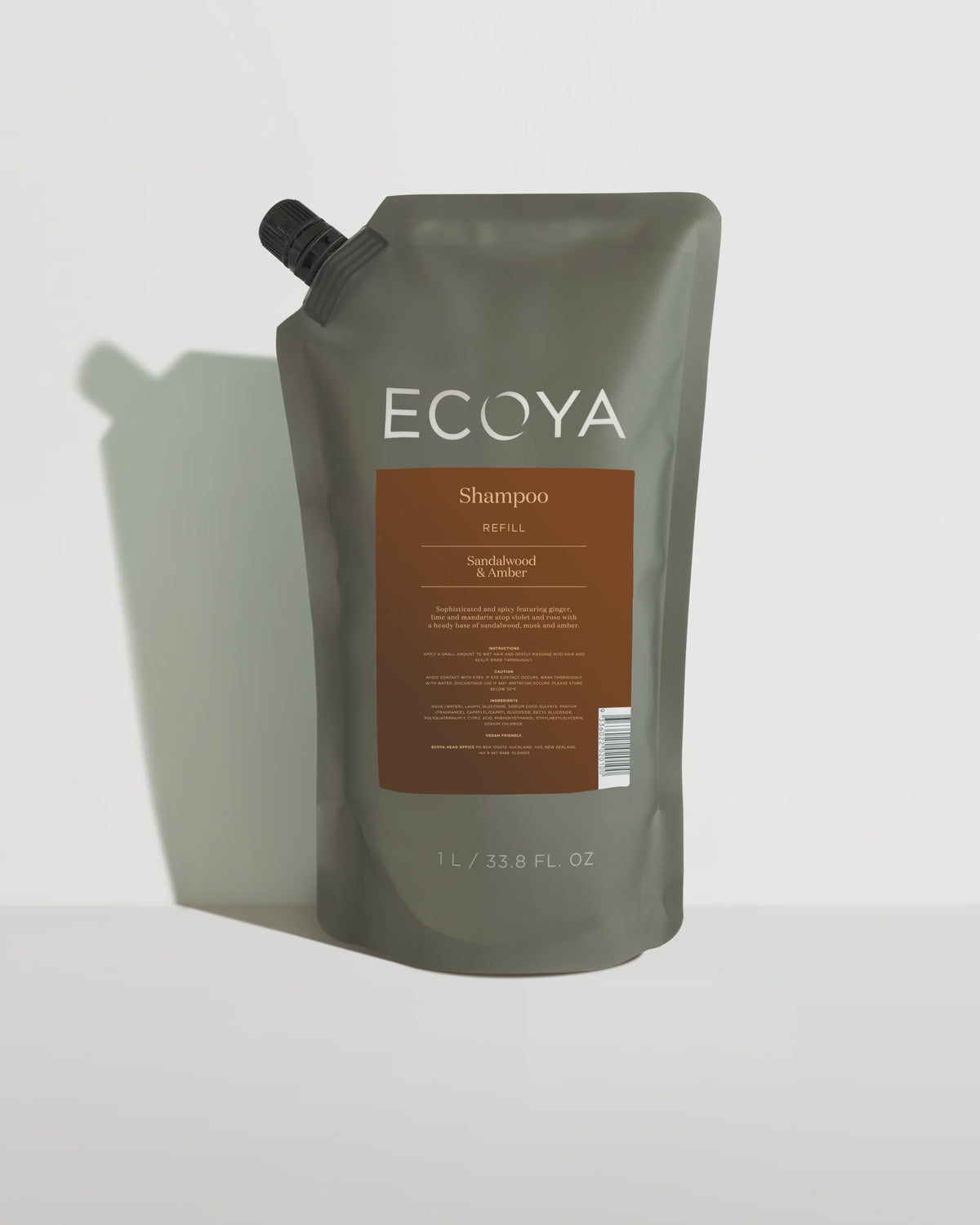 ECOYA Sandalwood & Amber Shampoo 1L Refill