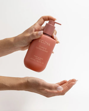 ECOYA The Bathroom Edit - Guava & Lychee Sorbet hand body wash lotion gift set box