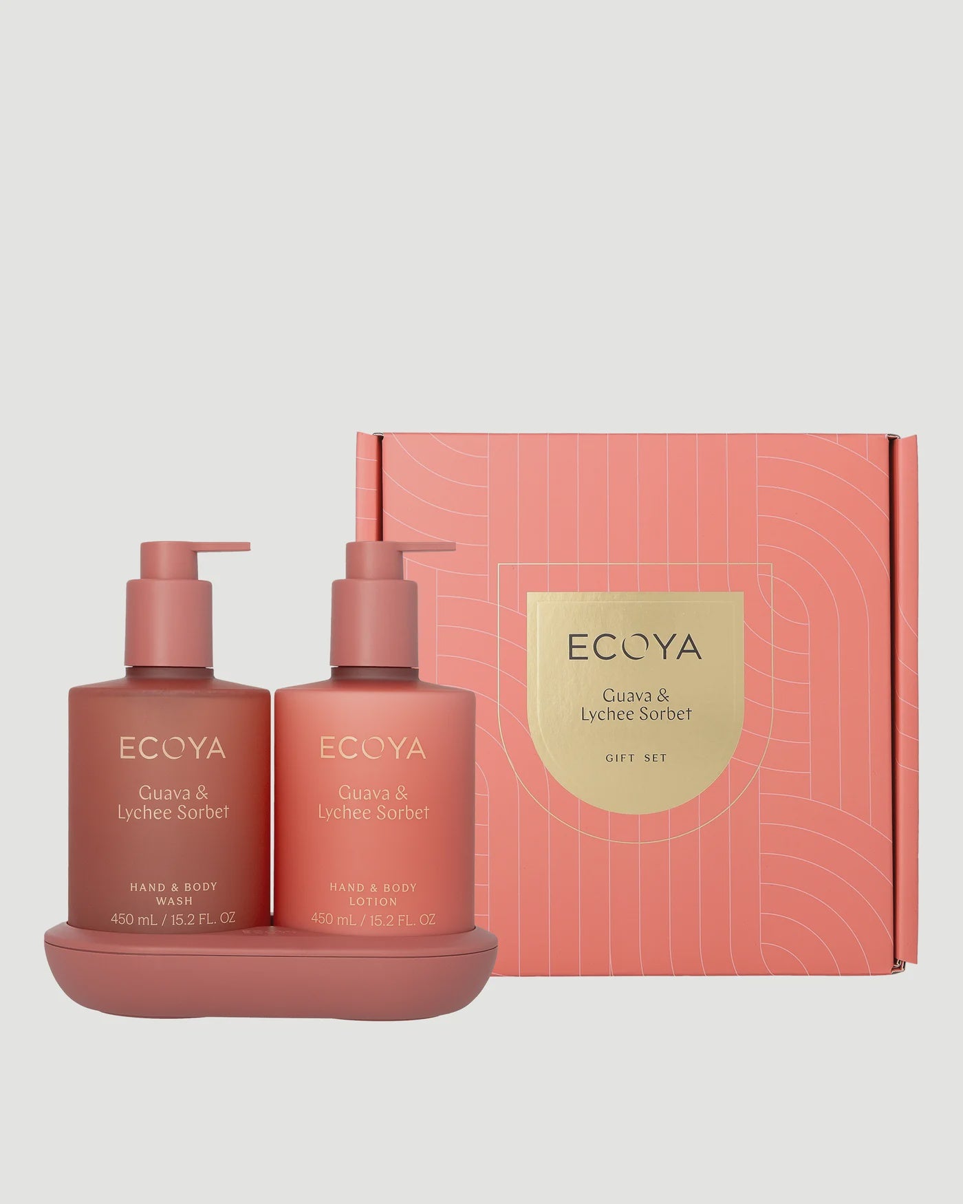ECOYA The Bathroom Edit - Guava & Lychee Sorbet hand body wash lotion gift set box
