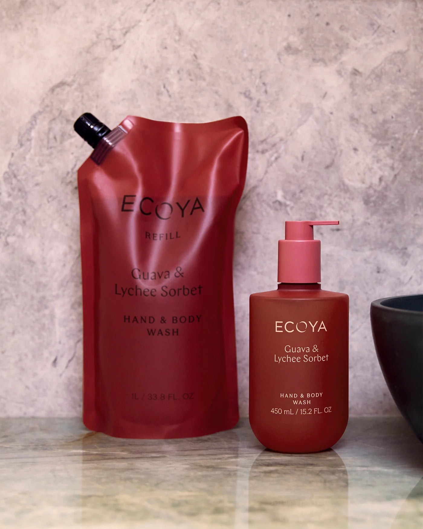 ECOYA Hand & Body Wash Refill 1L - Guava & Lychee Sorbet