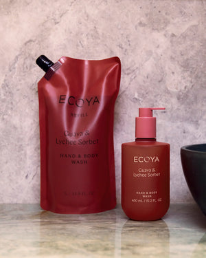 ECOYA Hand & Body Wash Refill 1L - Guava & Lychee Sorbet