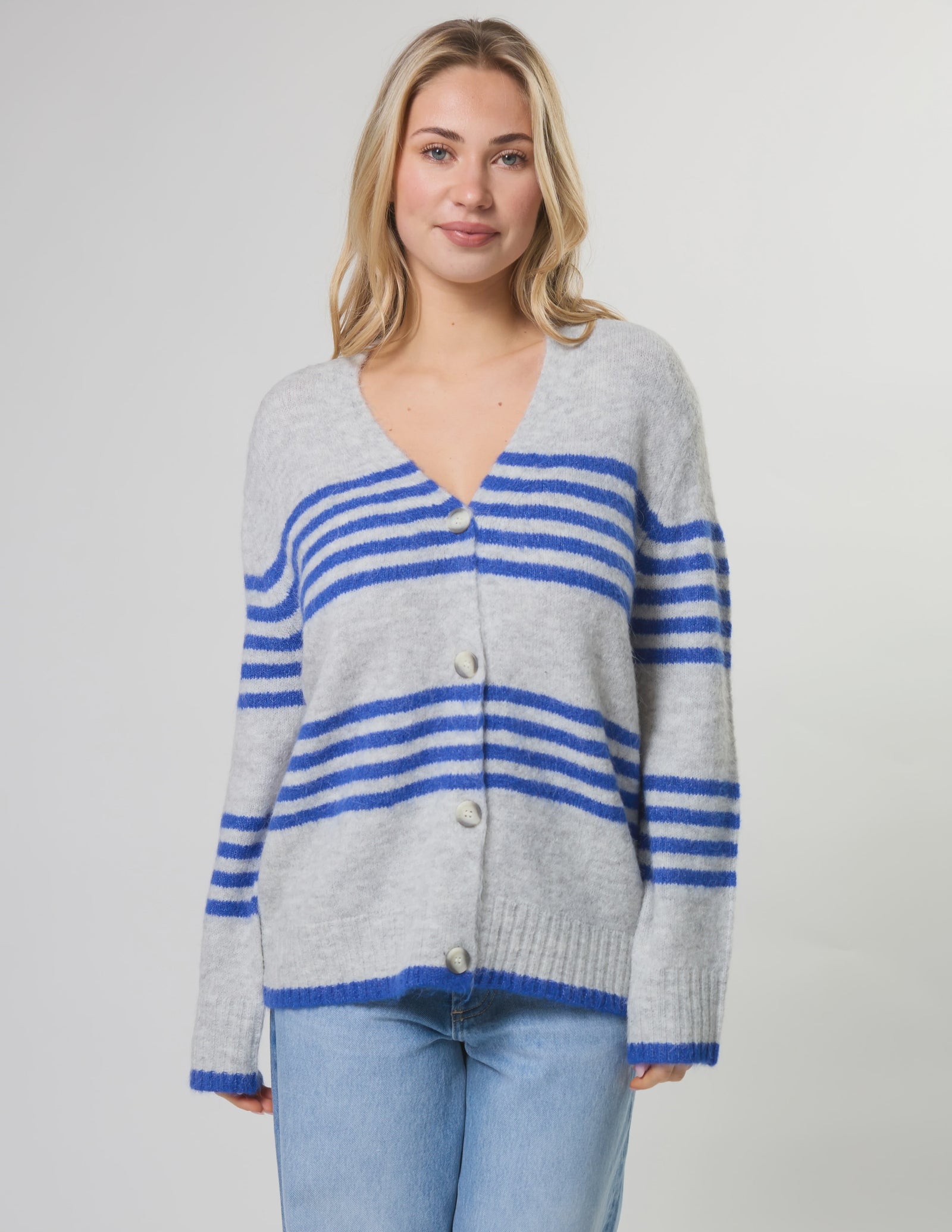 Stella+Gemma Stripe Cardigan - Salt Air
