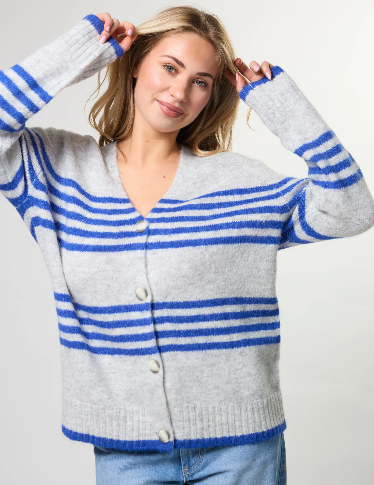 Stella+Gemma Stripe Cardigan - Salt Air