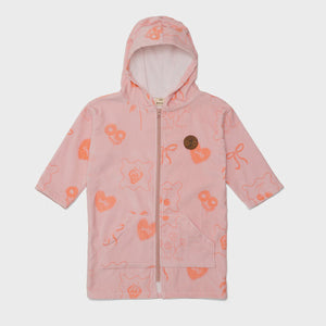 CRYWOLF KIDS GIRLS EVERYWHERE ZIP-UP TOWEL Pink Beach Wear