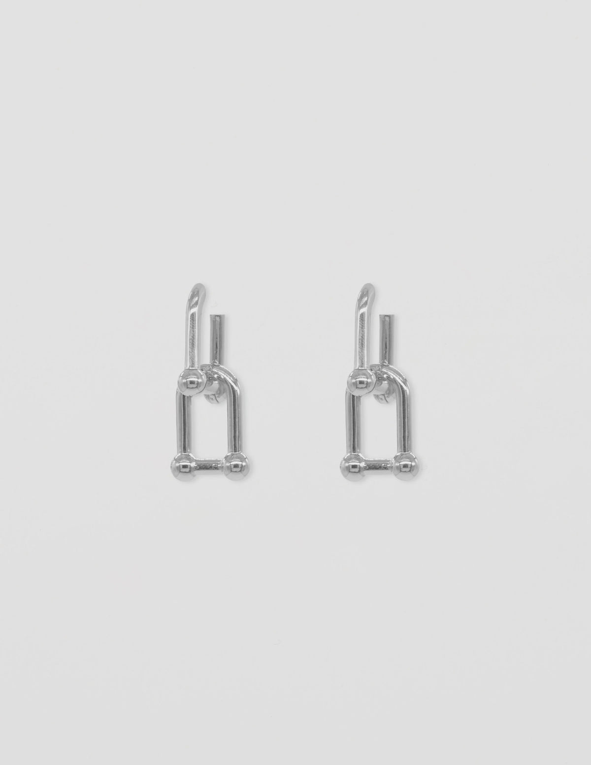 Earring Double D Link Silver