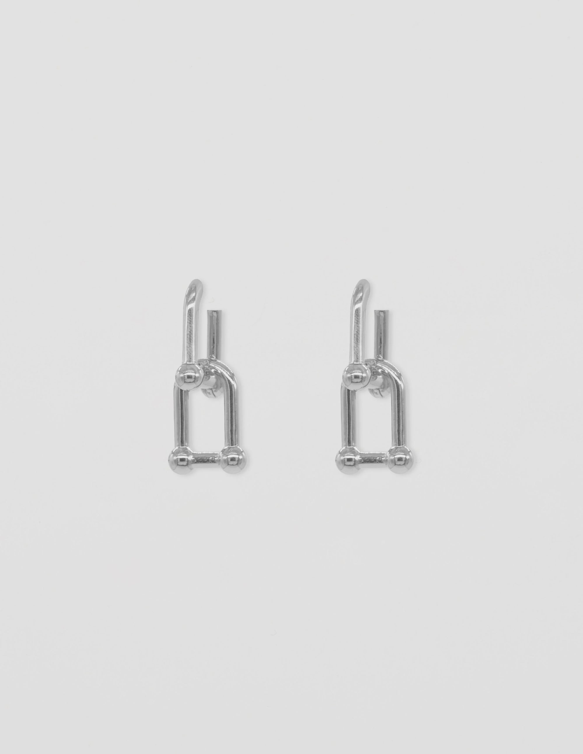 Earring Double D Link Silver