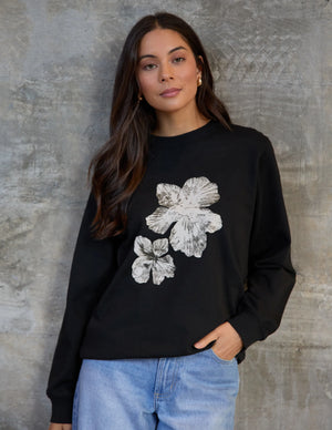 Stella+Gemma Essential Sweat Cocoa Blooms - Black
