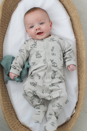 Burrow & Be Essentials Sleep Suit - Grey Burrowers