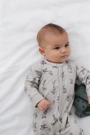 Burrow & Be Essentials Sleep Suit - Grey Burrowers