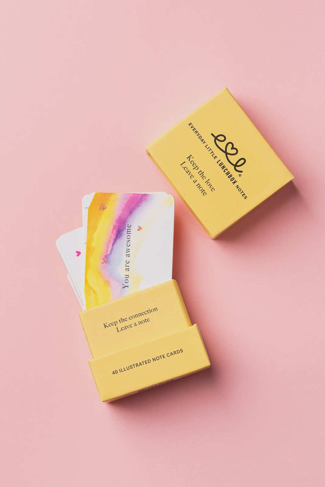 Everyday Little Lunchbox Notes Yellow card box with illustrated cards