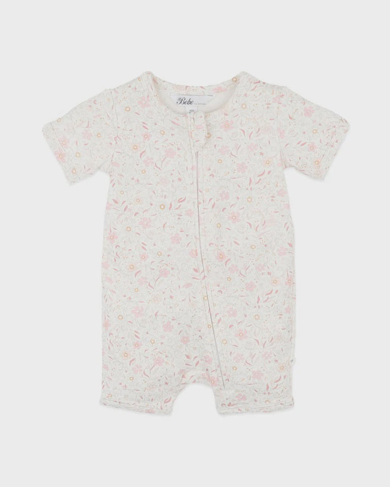 FAYE PRINT ORGANIC SS ZIPSUIT