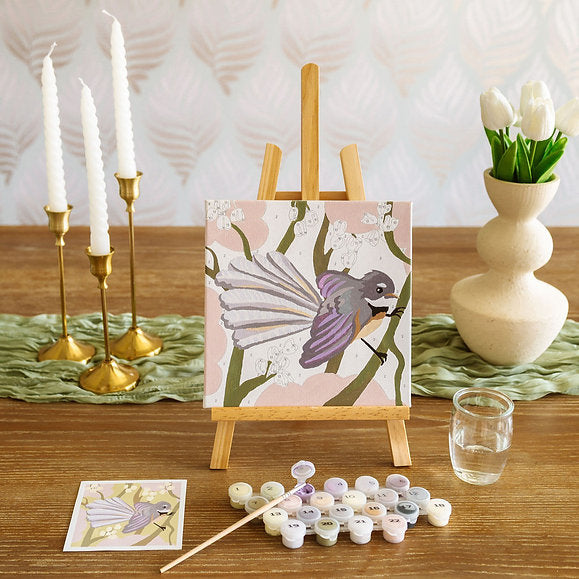Adventure Collections Fantail 20x20cm Paint By Numbers Box for a paint by numbers kit with a New Zealand theme