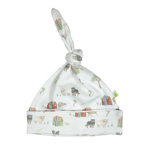 Blue Bunny Baby Farm Muster Knotted Beanie