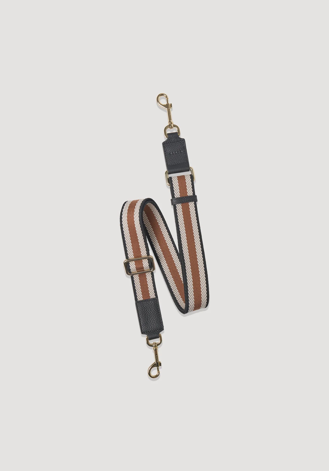 Feature Strap Webbing - Black + White + Tan