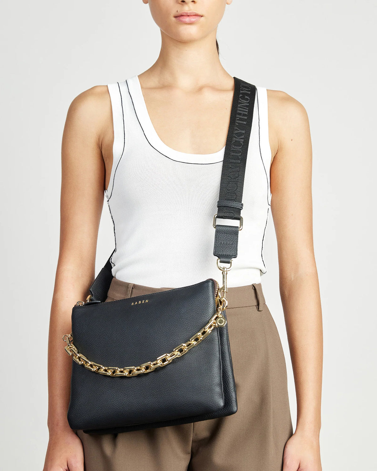 Saben Feature Strap Webbing Black Lucky Thing