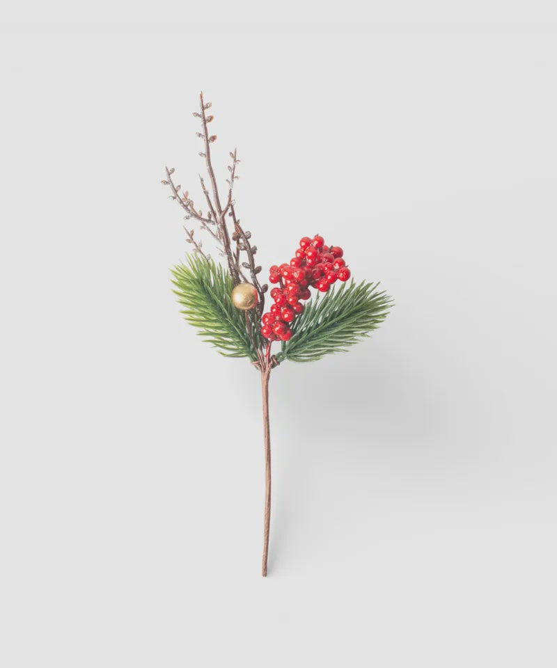 French Country Collections Festive Sprig Pick set of 4