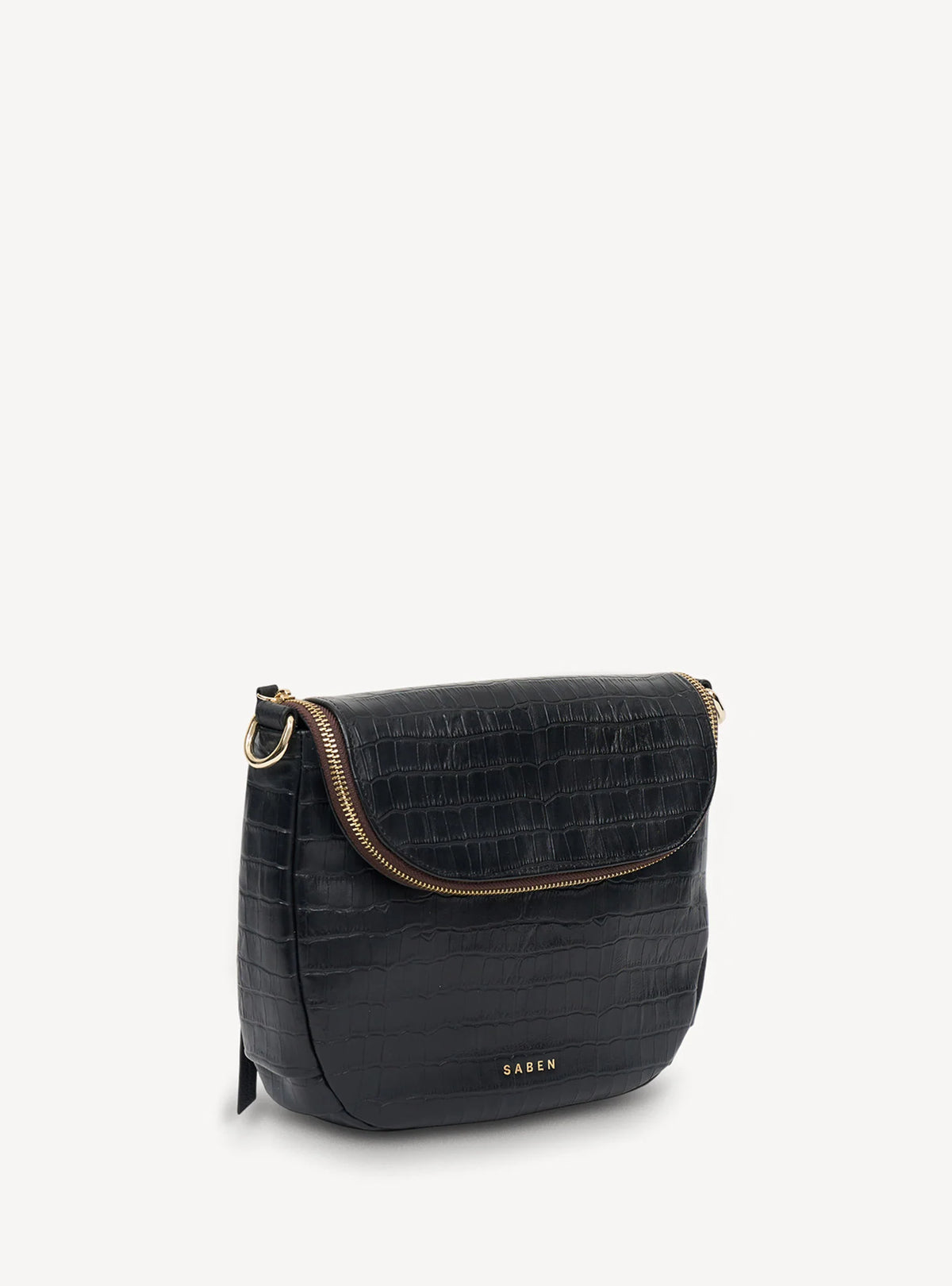 SABEN Fifi Crossbody - Black Croc Bag