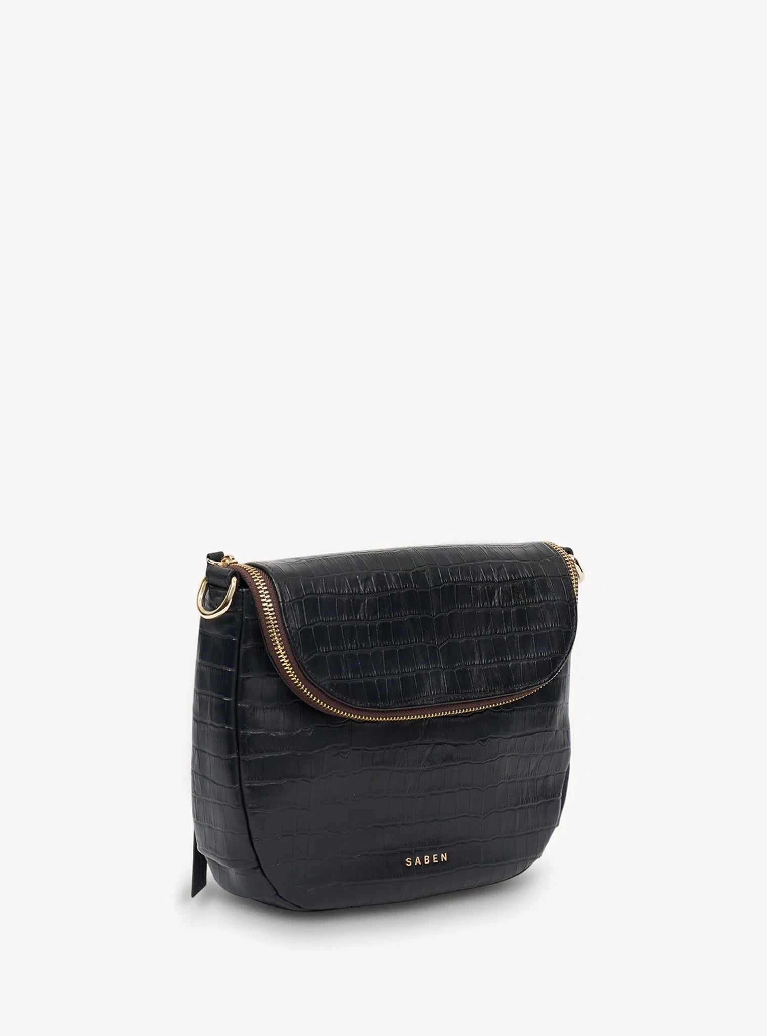 SABEN Fifi Crossbody - Black Croc Bag