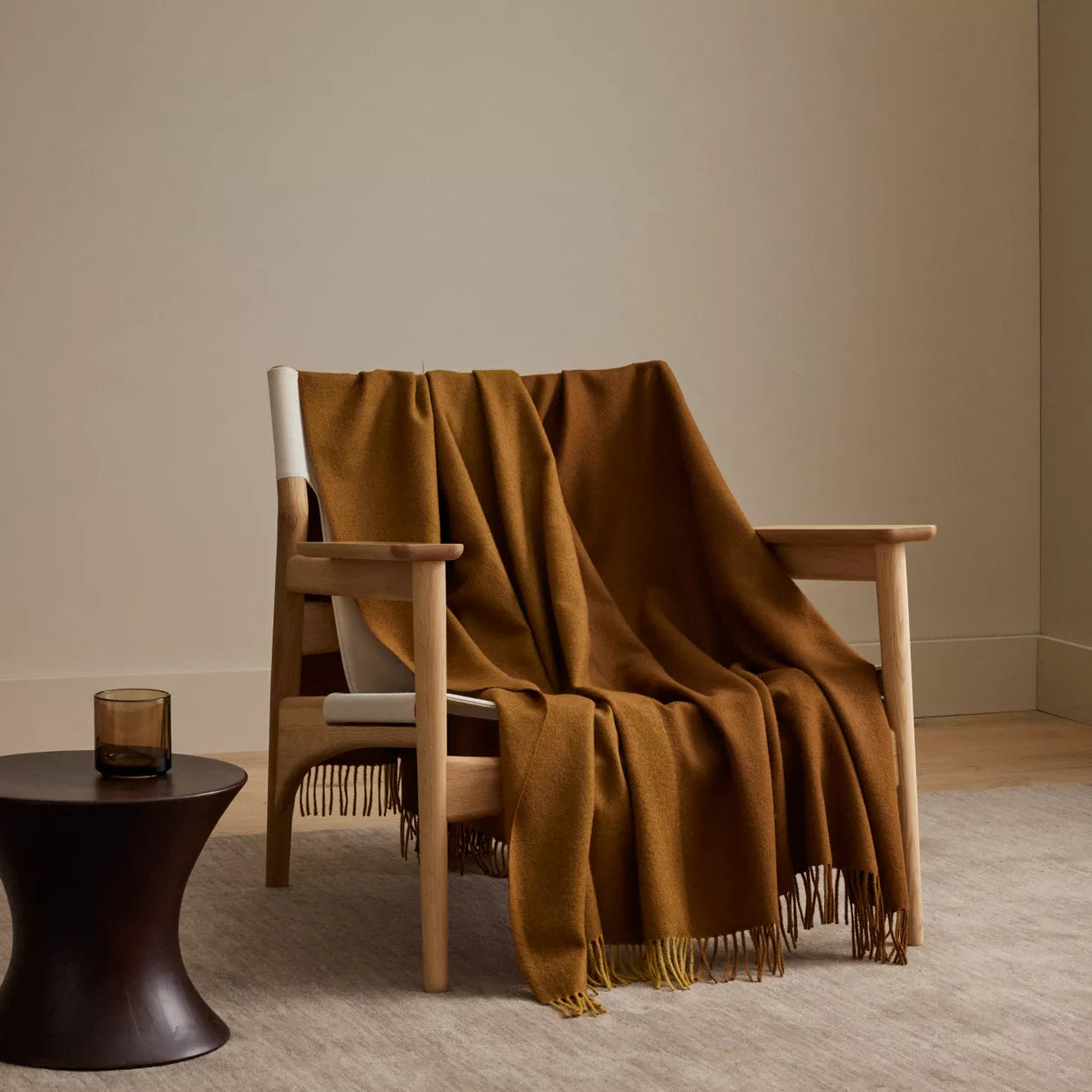 Weave NZ soft wool Fiord Throw - Caramel