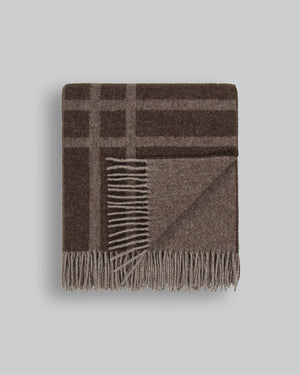 Furtex Fiordland 100% NZ Lambswool Throw 190x220cm - Walnut