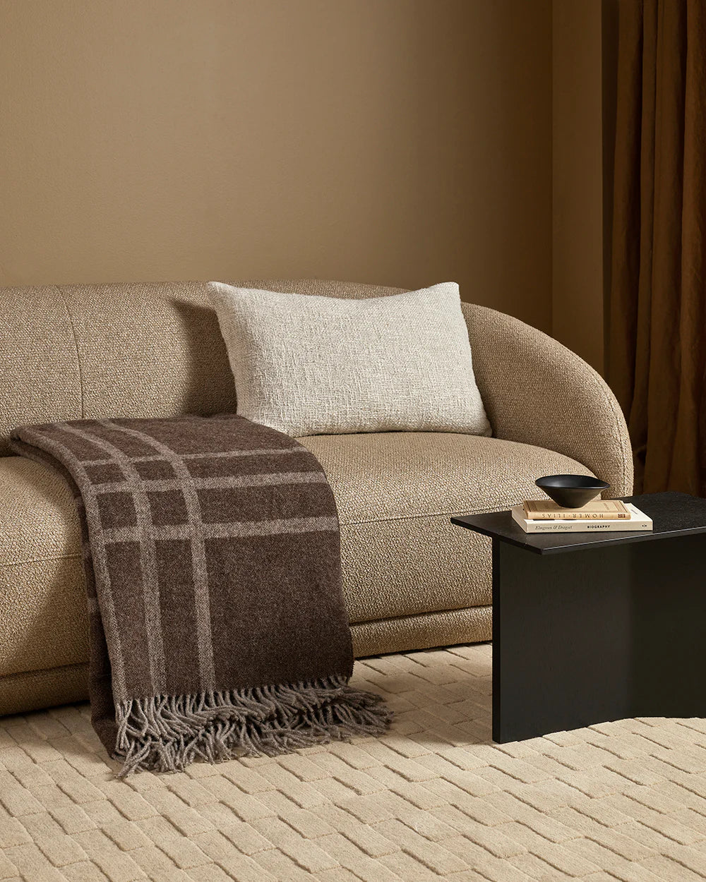 Furtex Fiordland 100% NZ Lambswool Throw 190x220cm - Walnut