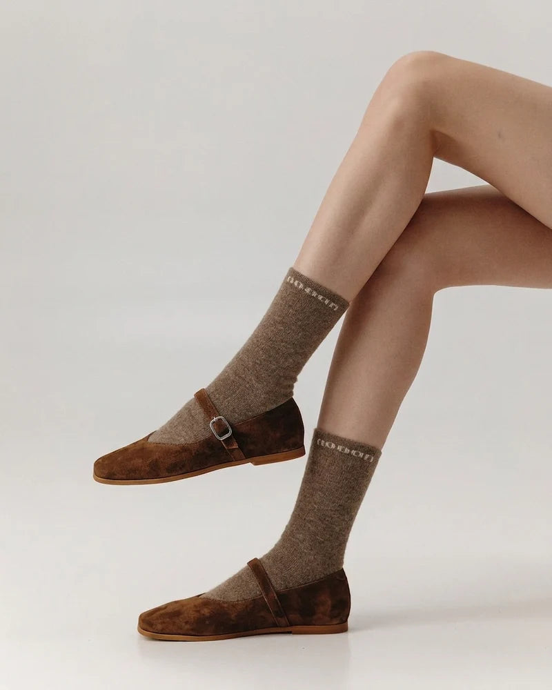 nooan Huka Possum Merino Socks - Sand beige