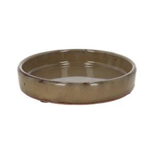 Flower Pot Saucer Glazed Taupe 15cm