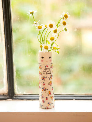 Natural Life Folk Friend Bud Vase - I Love Friend