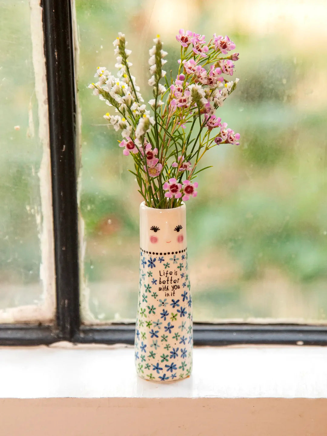 Natural Life Folk Friend Bud Vase - Life Is Better