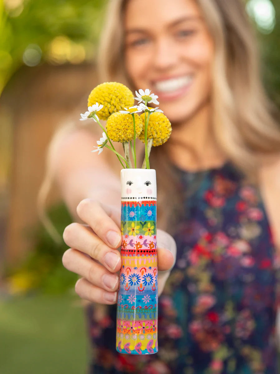 Natural Life Folk Friend Bud Vase - Folk Lady