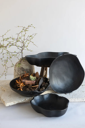 Studio Hart Teak Organic Bowl Wooden Black