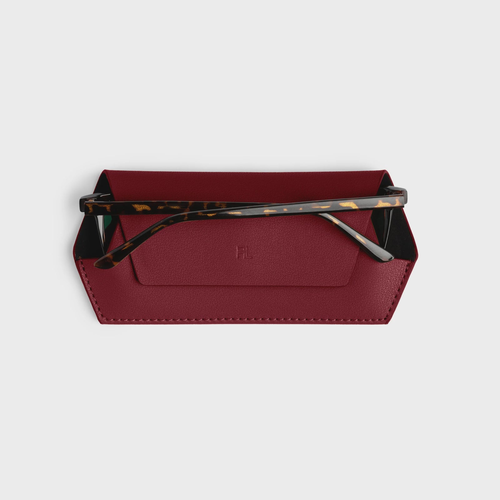 Fox and Leo glasses case - Burgundy Red