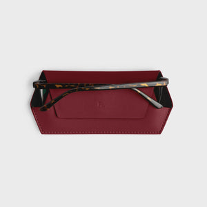 Fox and Leo glasses case - Burgundy Red