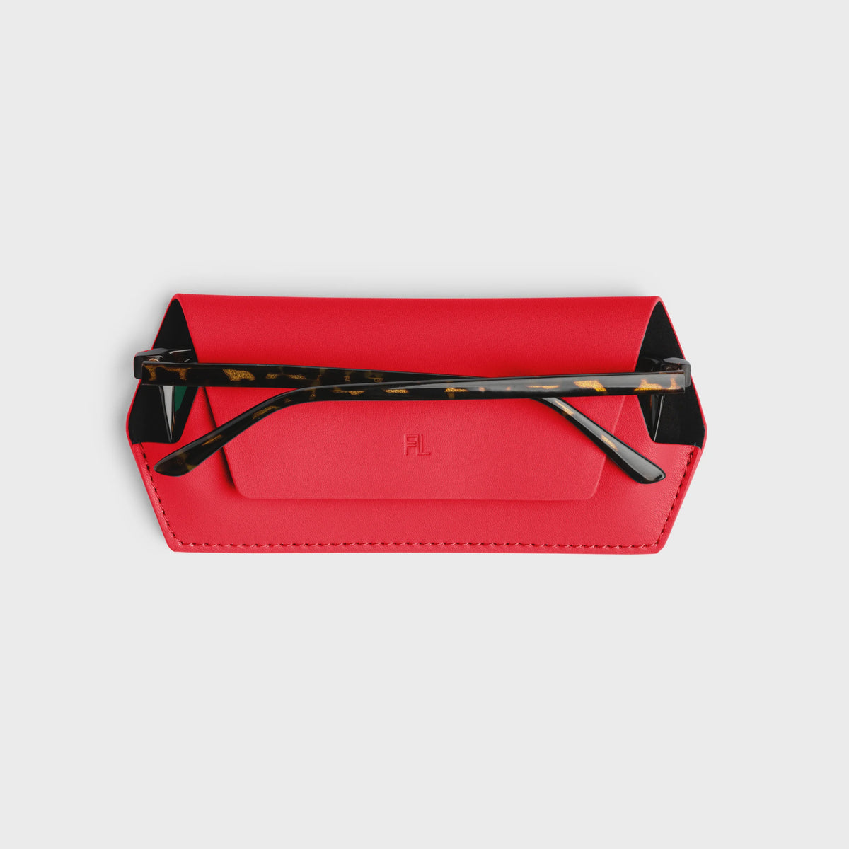 Fox & Leo Glasses Case Poppy Red Leather