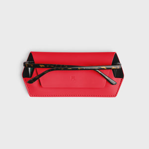 Fox & Leo Glasses Case Poppy Red Leather