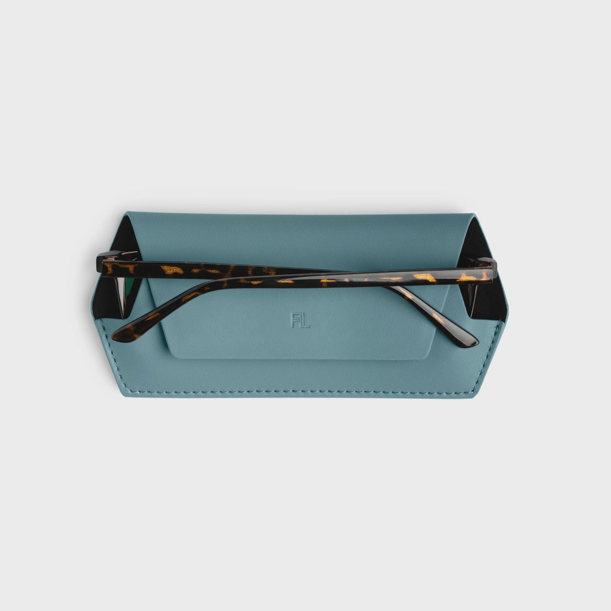 Fox and Leo glasses case - Teal Blue
