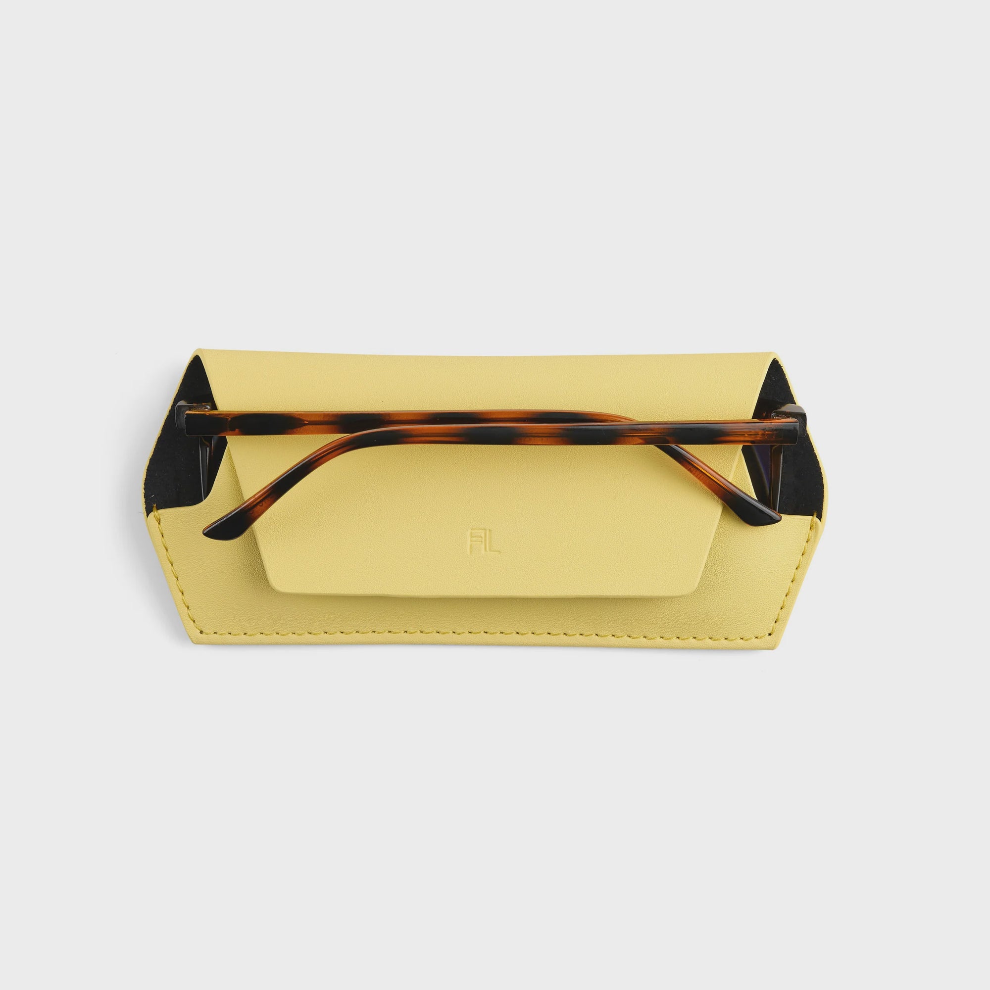 Fox & Leo Glasses Case - Yellow Leather