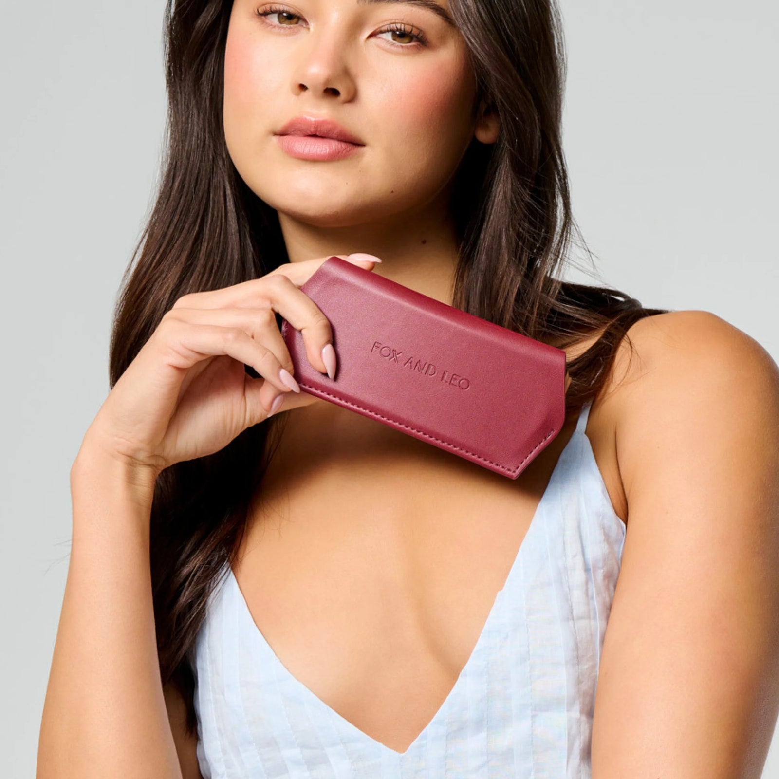 Fox and Leo glasses case - Burgundy Red