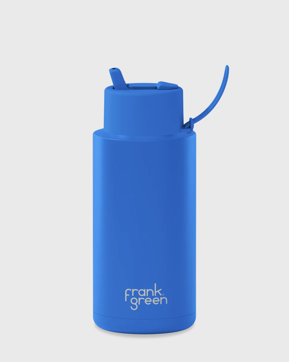 Frank Green Ceramic Reusable Bottle 34oz - Blue Lagoon