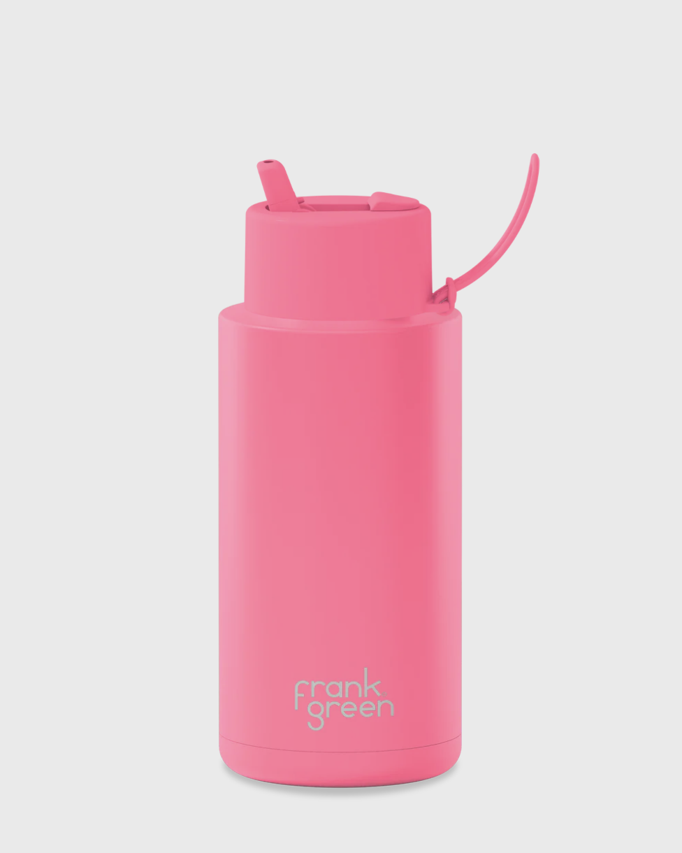 Frank Green Ceramic Reusable Bottle 34oz - Bubblegum Blast 1 Litre