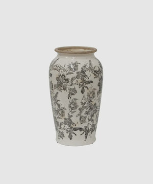 French Country Collections Black Floral Vase Small